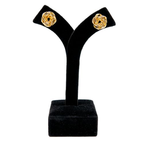 Classic Twisted Knot Gold-Plated Stud Earrings